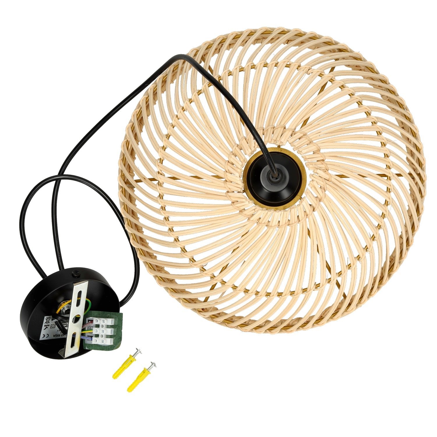 Lampa wisząca RIGA w stylu boho E27 rattanowa - LAITICA