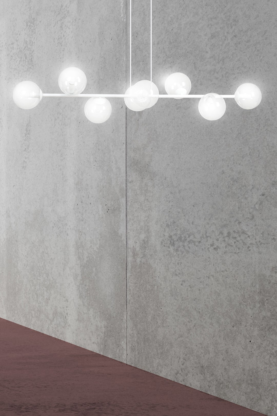 Lampa wisząca ROSSI 8 WH TRANSPARENT nowoczesna biały - LAITICA