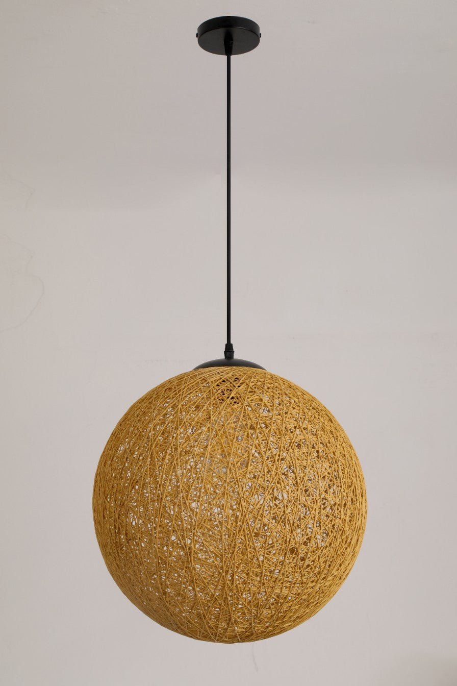 Lampa Wisząca ROVNO rattanowa KULA ABAŻUR 40cm 1xE27 ozdobna pleciona - LAITICA