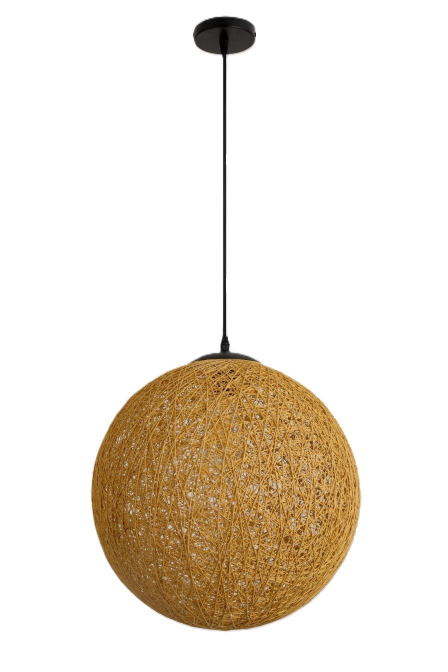 Lampa Wisząca ROVNO rattanowa KULA ABAŻUR 40cm 1xE27 ozdobna pleciona - LAITICA