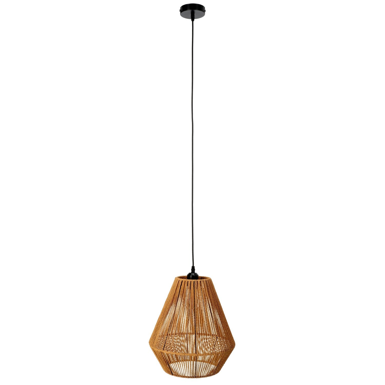 Lampa wisząca SIBU styl BOHO ze sznurka NA E27 sufitowa pleciona - LAITICA