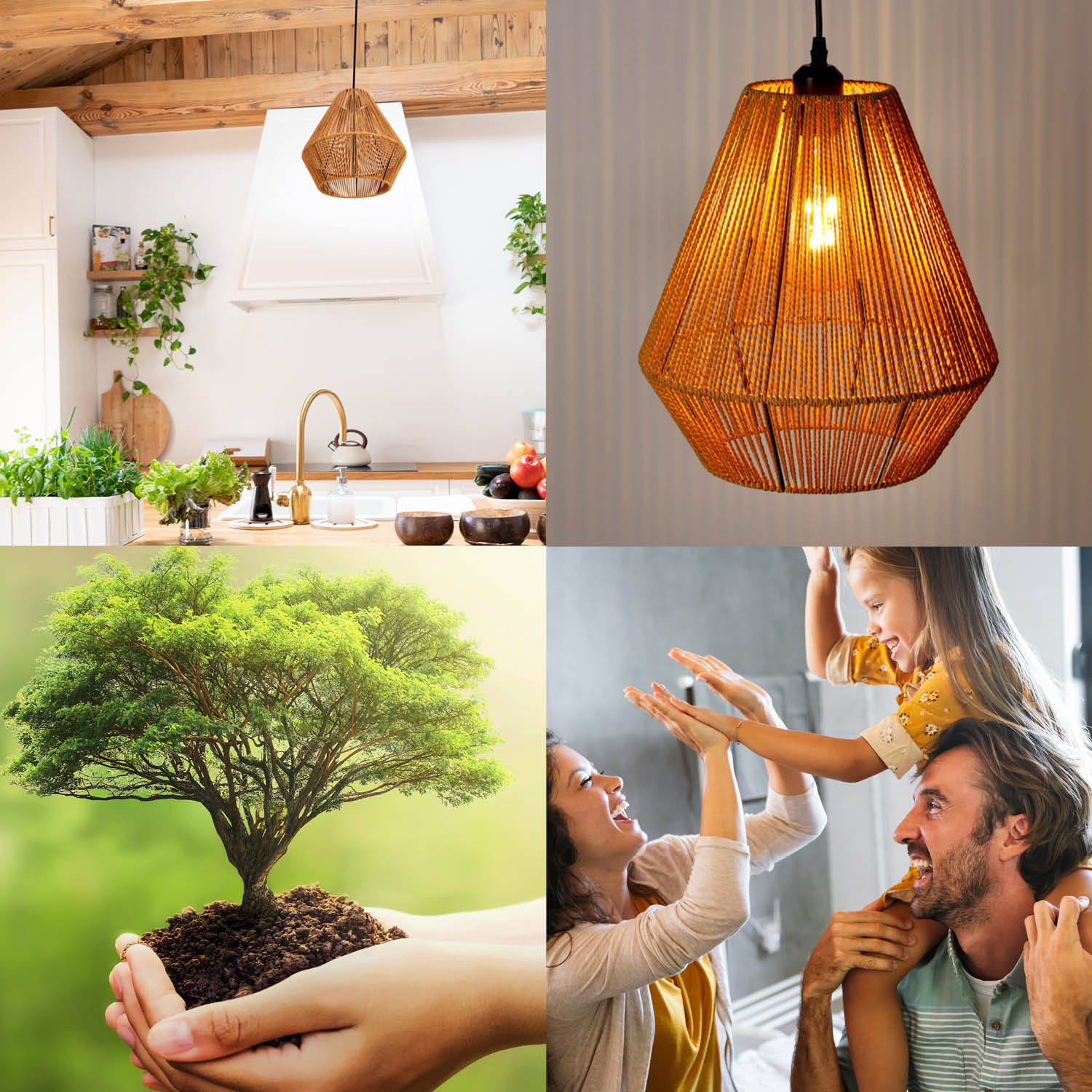Lampa wisząca SIBU styl BOHO ze sznurka NA E27 sufitowa pleciona - LAITICA