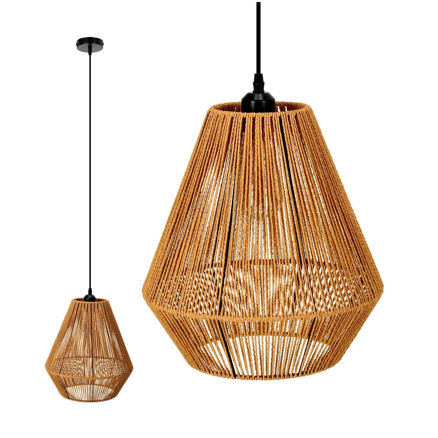 Lampa wisząca SIBU styl BOHO ze sznurka NA E27 sufitowa pleciona - LAITICA