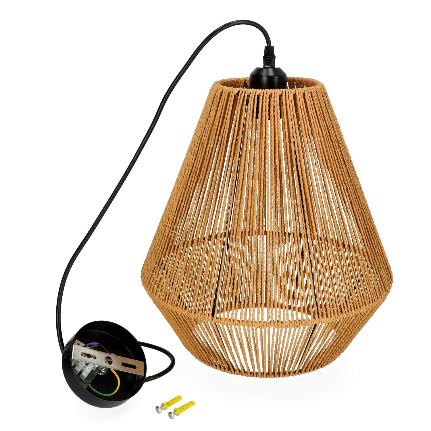 Lampa wisząca SIBU styl BOHO ze sznurka NA E27 sufitowa pleciona - LAITICA