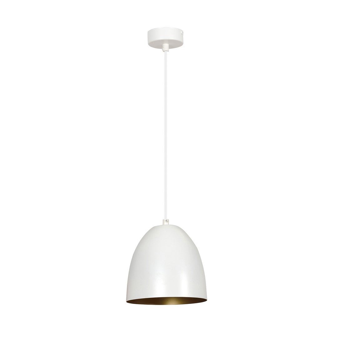 Lampa wisząca SYDNEY biało - złota NOWOCZESNA 1 - punktowa E27 ZWIS - LAITICA