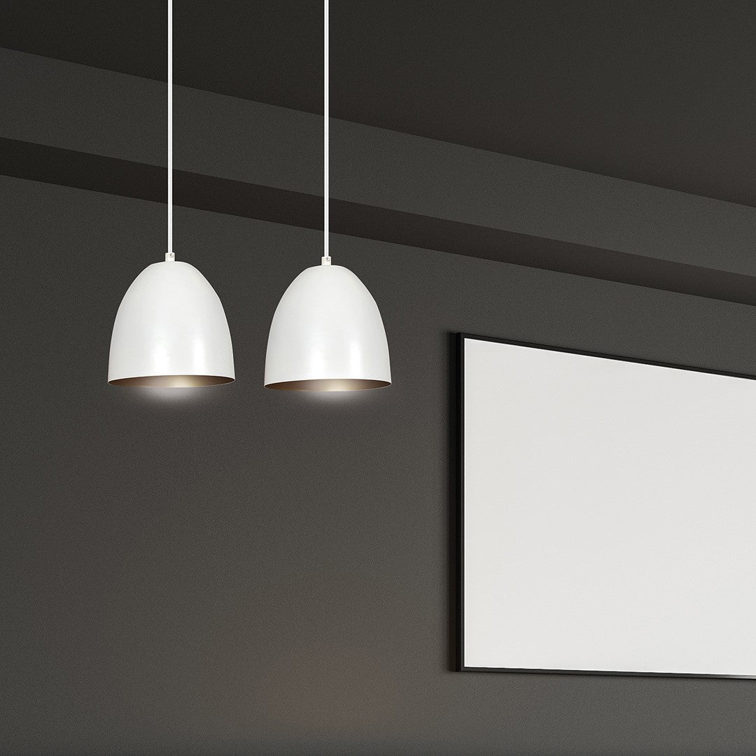 Lampa wisząca SYDNEY biało - złota NOWOCZESNA 2 punkty światła E27 ZWIS - LAITICA