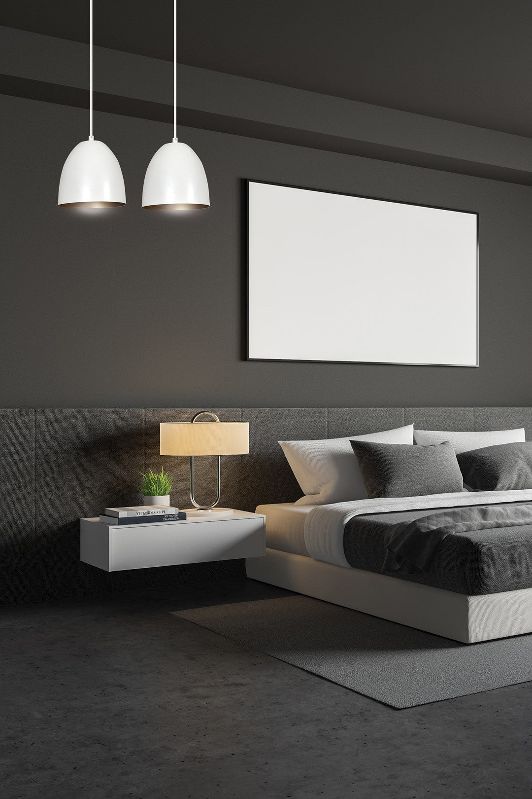 Lampa wisząca SYDNEY biało - złota NOWOCZESNA 2 punkty światła E27 ZWIS - LAITICA