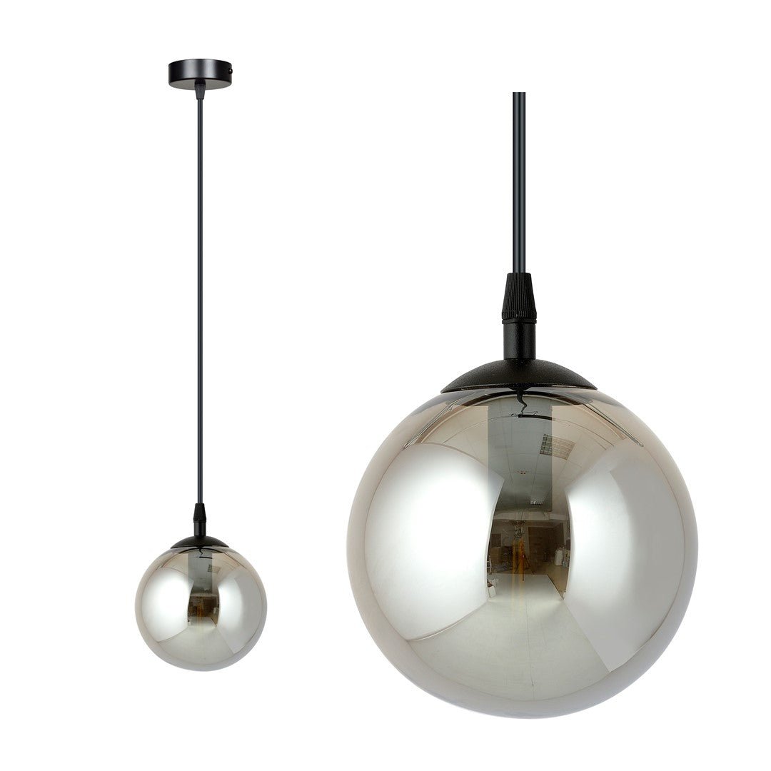 Lampa wisząca VEGAS 1 punkt światła E14 REGULOWANA klosz grafitowy - LAITICA