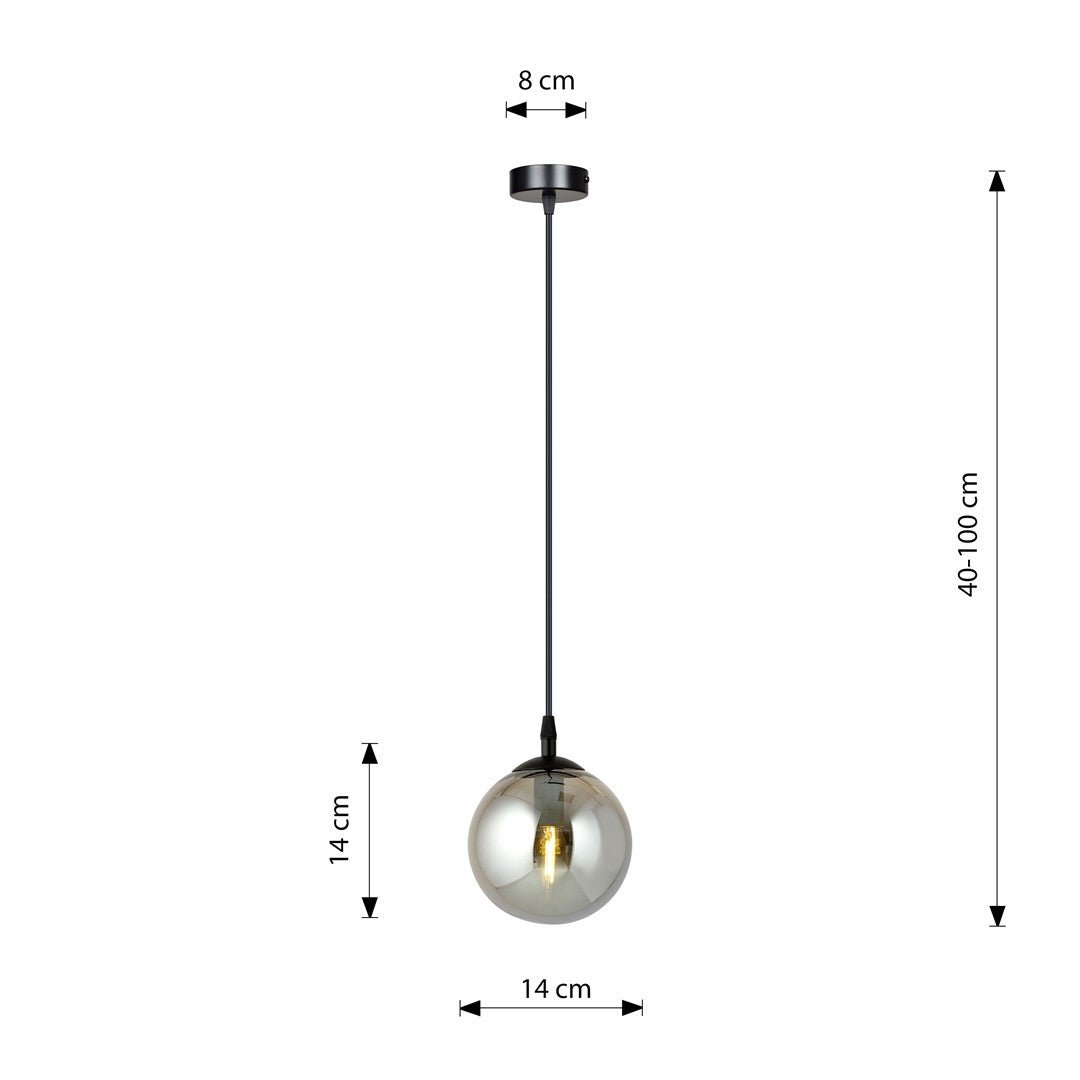Lampa wisząca VEGAS 1 punkt światła E14 REGULOWANA klosz grafitowy - LAITICA