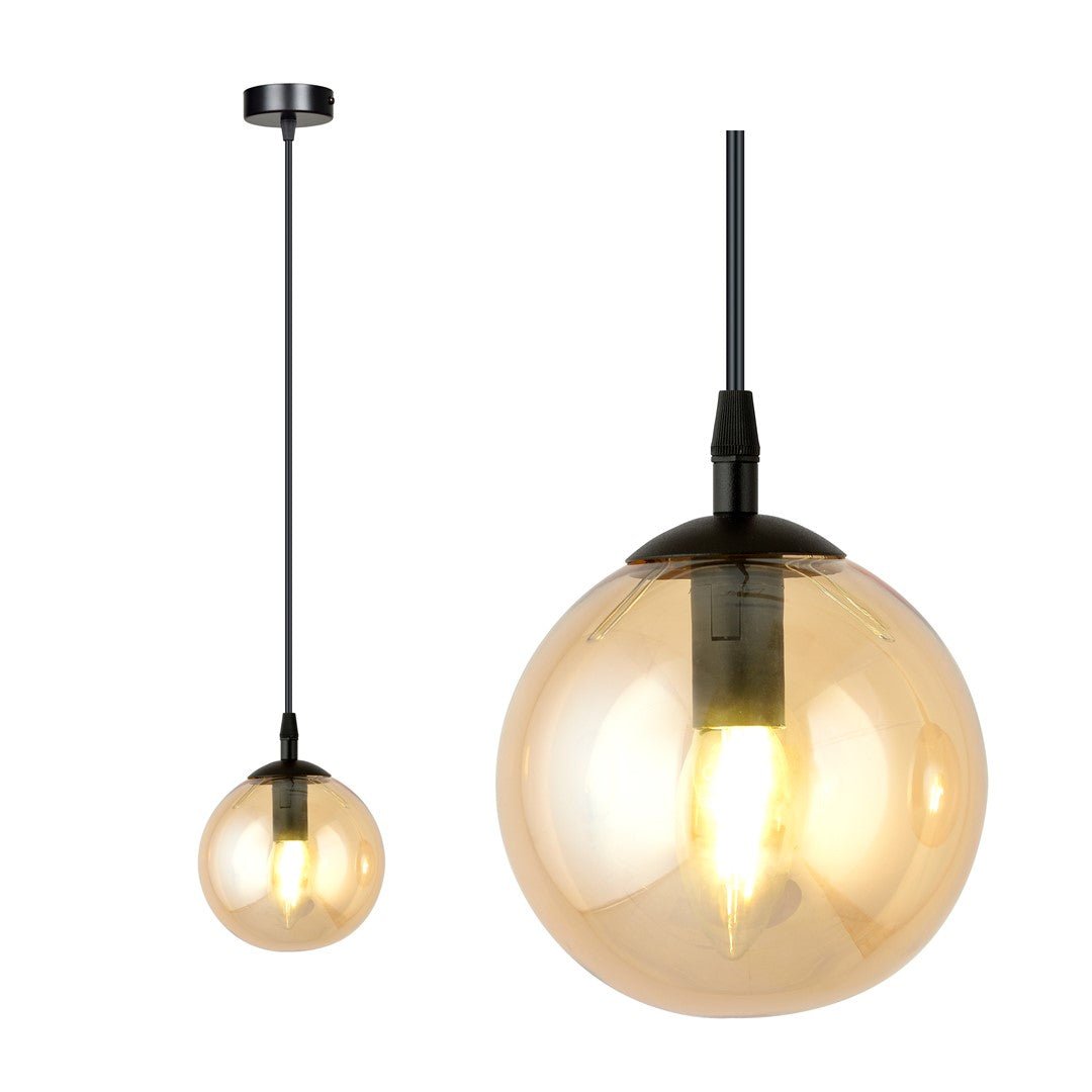 Lampa wisząca VEGAS 1 punkt światła E14 REGULOWANA klosz miodowy - LAITICA