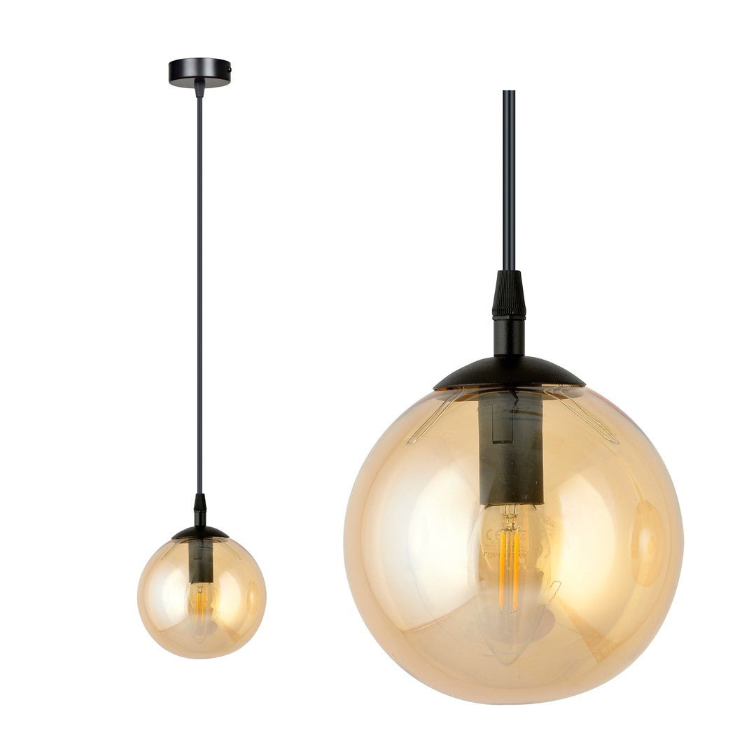 Lampa wisząca VEGAS 1 punkt światła E14 REGULOWANA klosz miodowy - LAITICA