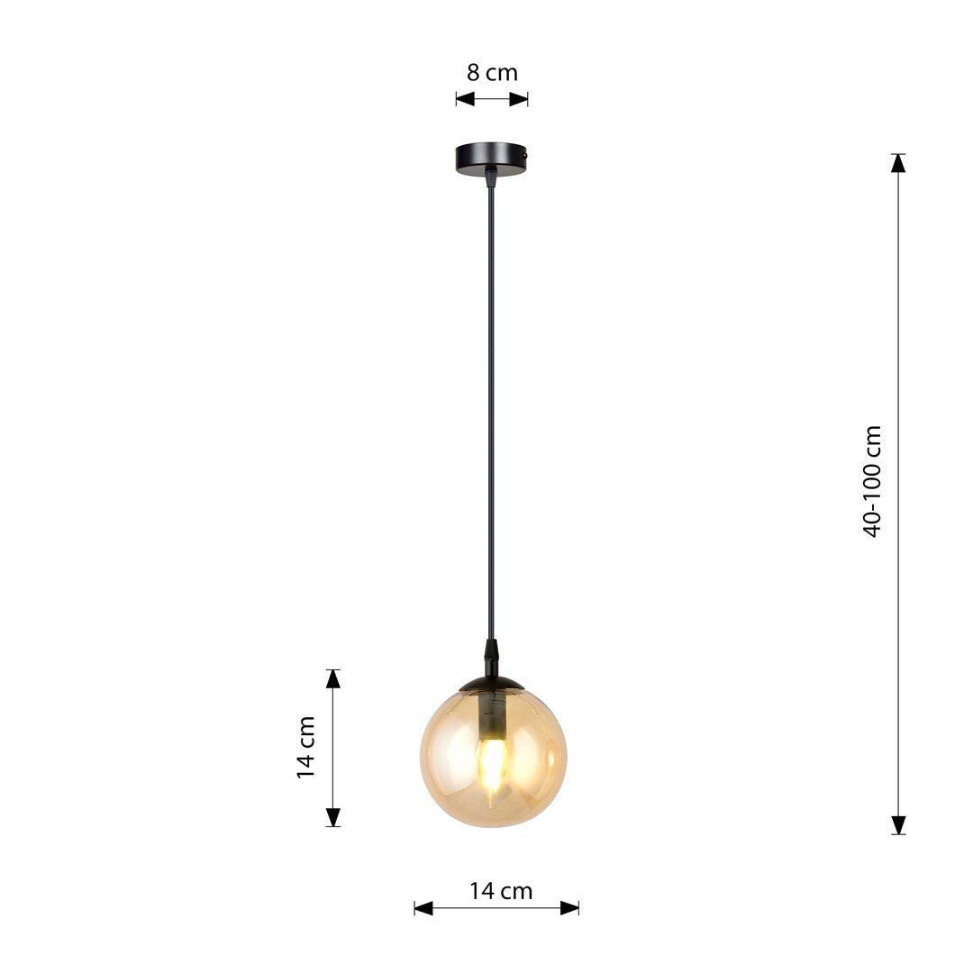 Lampa wisząca VEGAS 1 punkt światła E14 REGULOWANA klosz miodowy - LAITICA