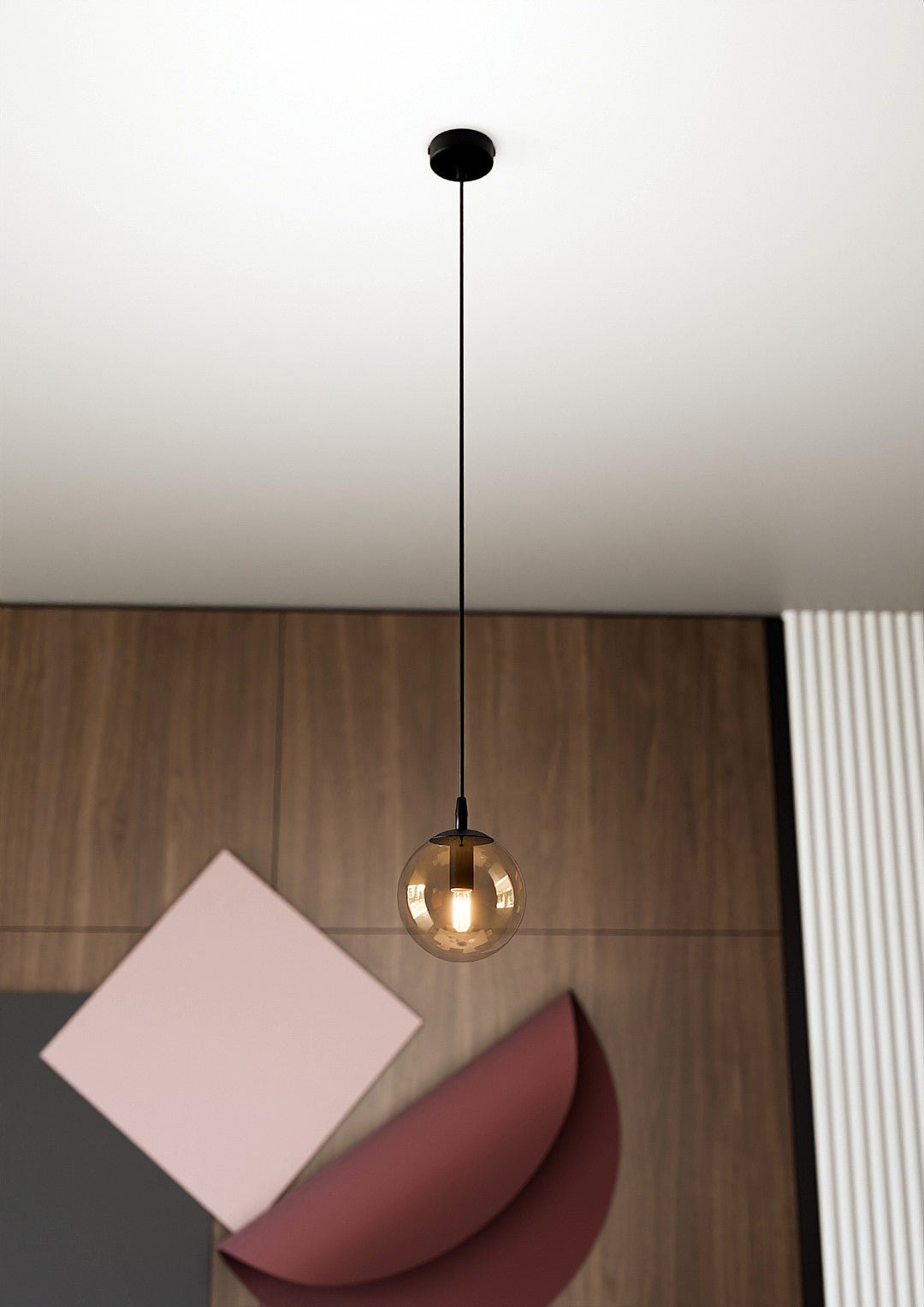 Lampa wisząca VEGAS 1 punkt światła E14 REGULOWANA klosz miodowy - LAITICA