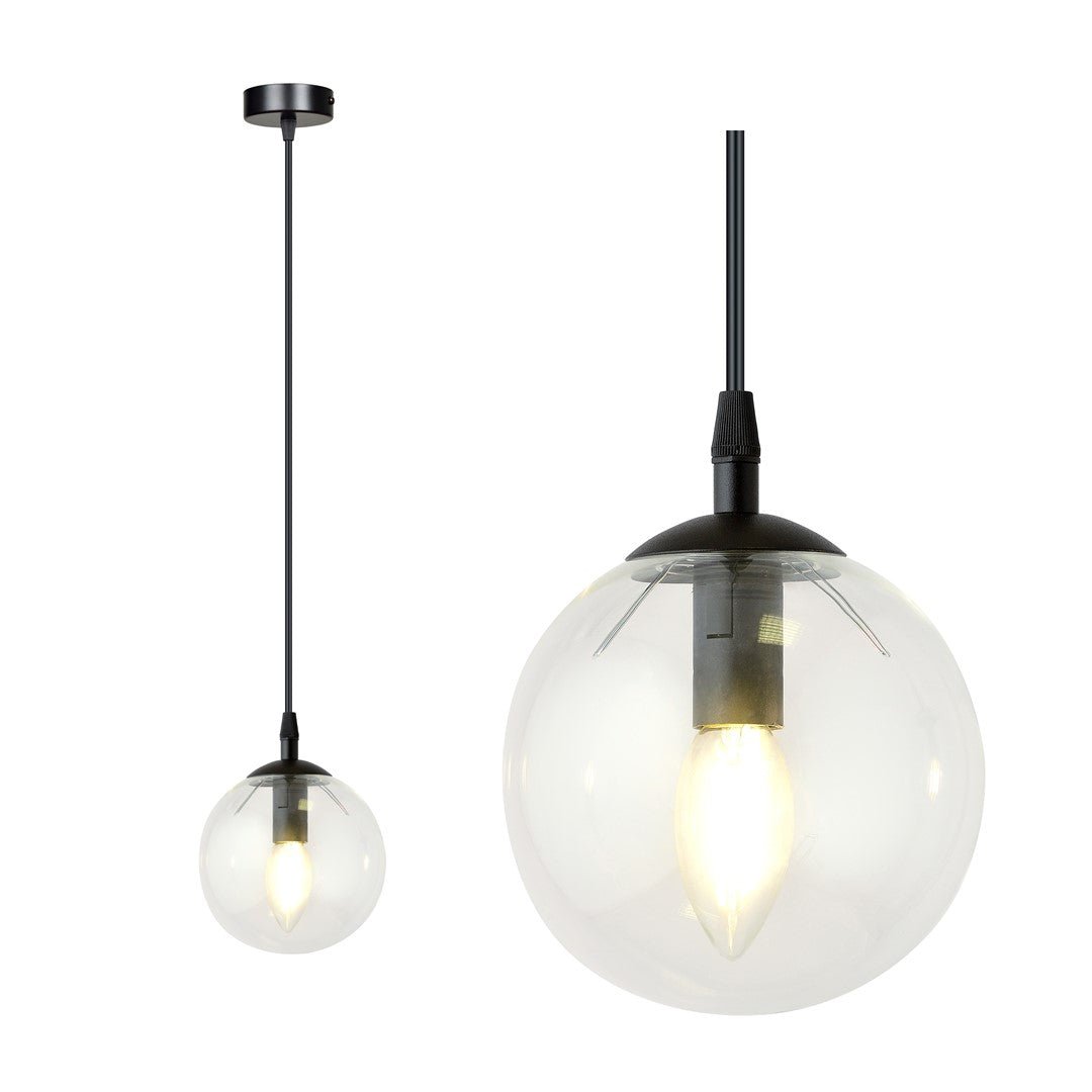 Lampa wisząca VEGAS 1 punkt światła E14 REGULOWANA klosz przeźroczysty - LAITICA