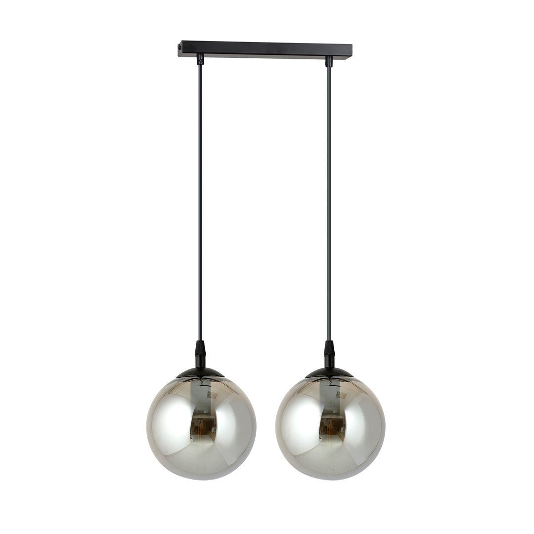 Lampa wisząca VEGAS 2 punkty światła E14 REGULOWANA klosz grafitowy - LAITICA