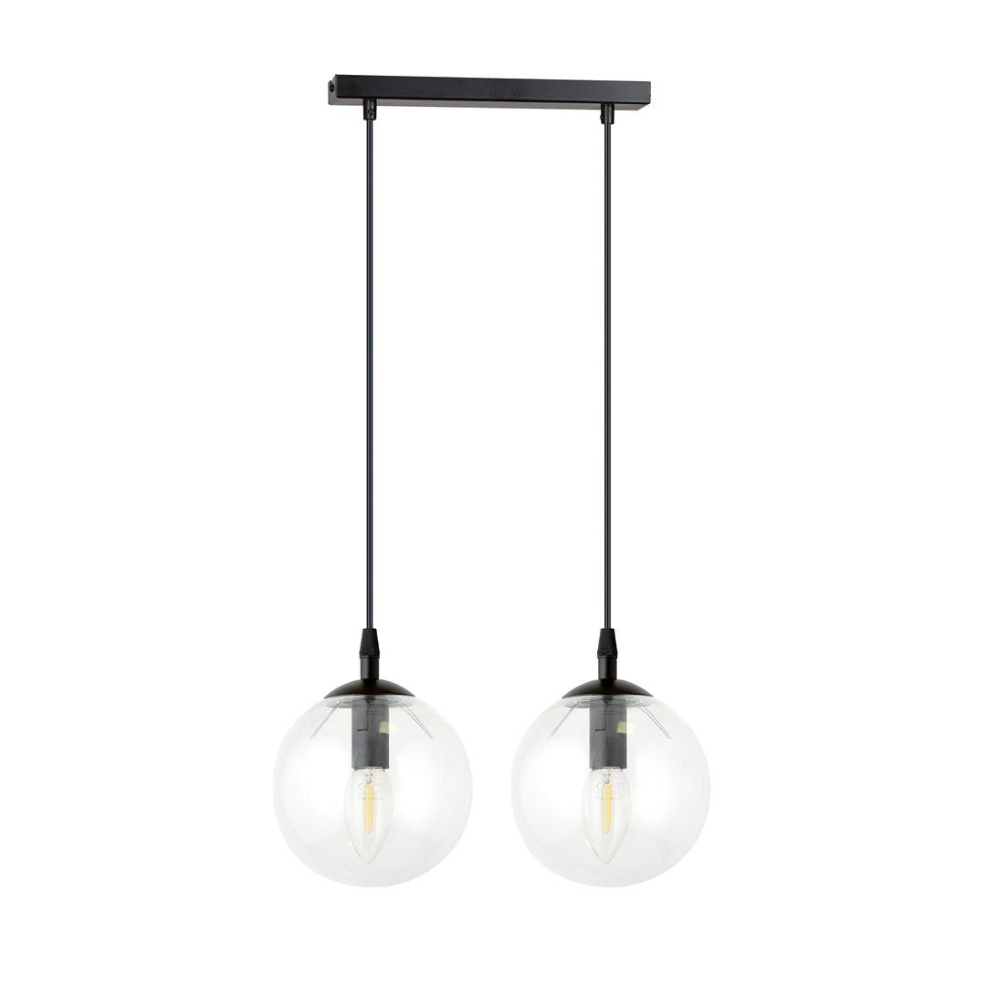 Lampa wisząca VEGAS 2 punkty światła E14 REGULOWANA klosz przeźroczysty - LAITICA