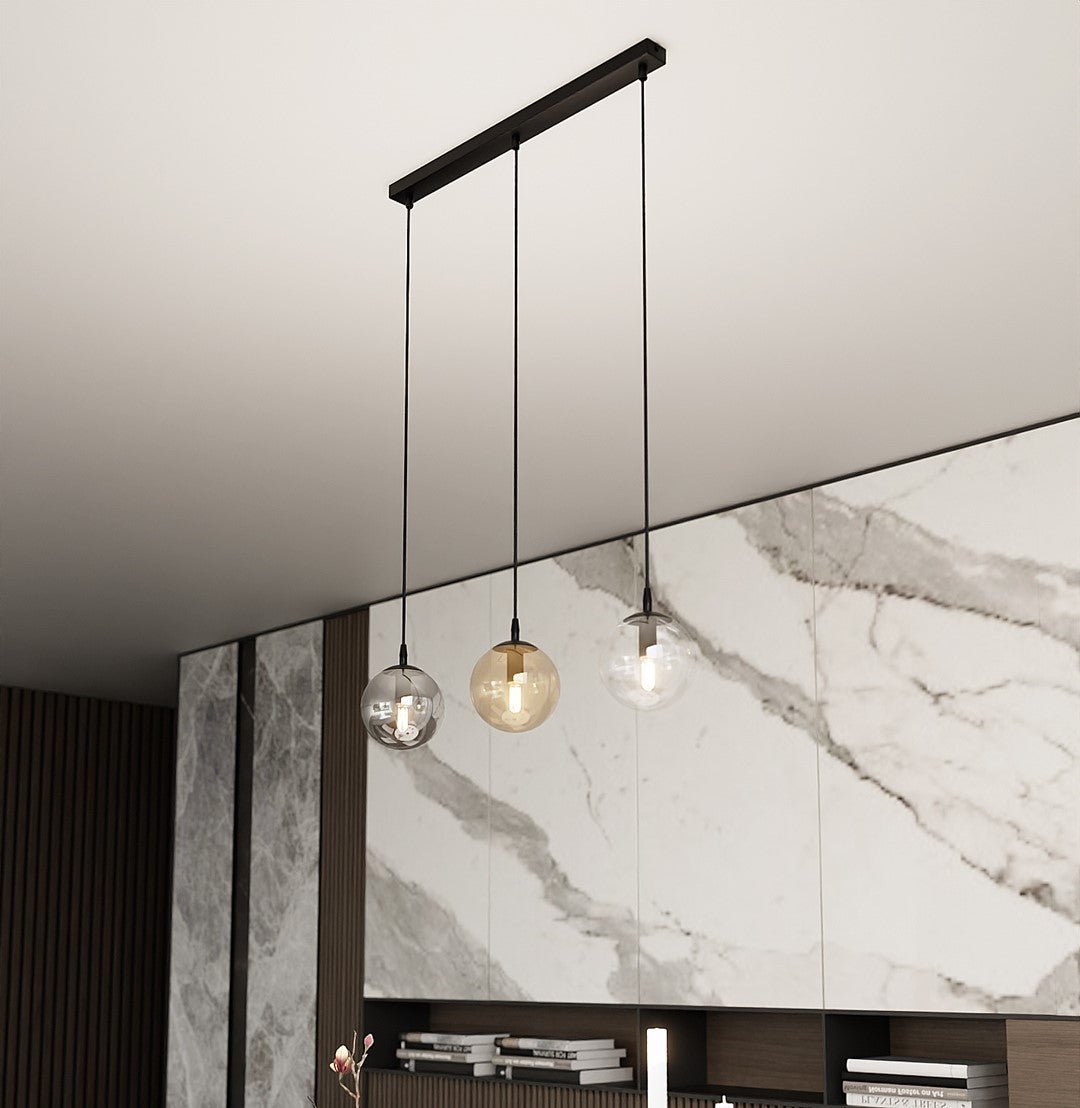 Lampa wisząca VEGAS 3 punkty światła E14 REGULOWANA klosz 3 kolory - LAITICA