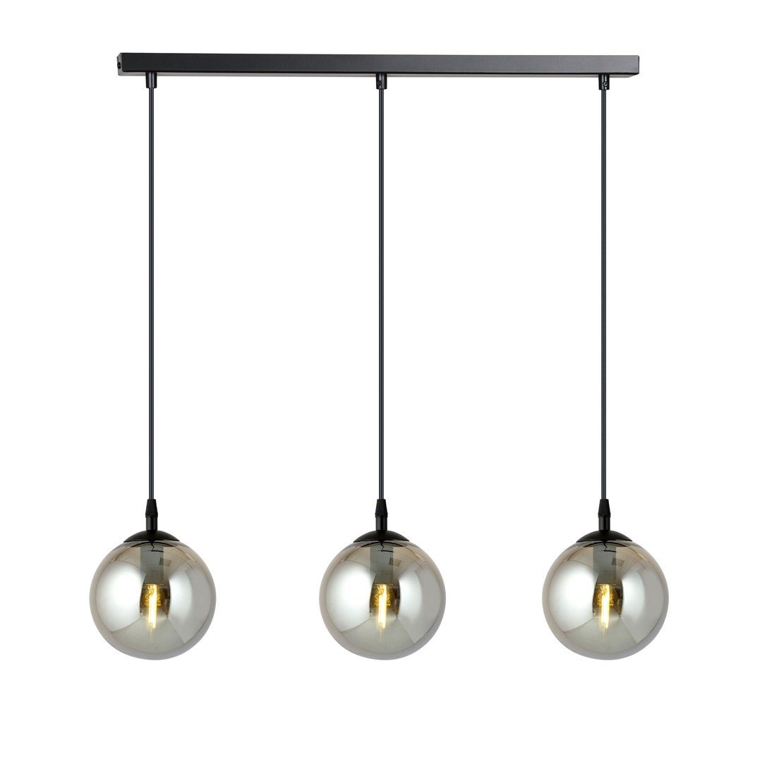 Lampa wisząca VEGAS 3 punkty światła E14 REGULOWANA klosz grafitowy - LAITICA