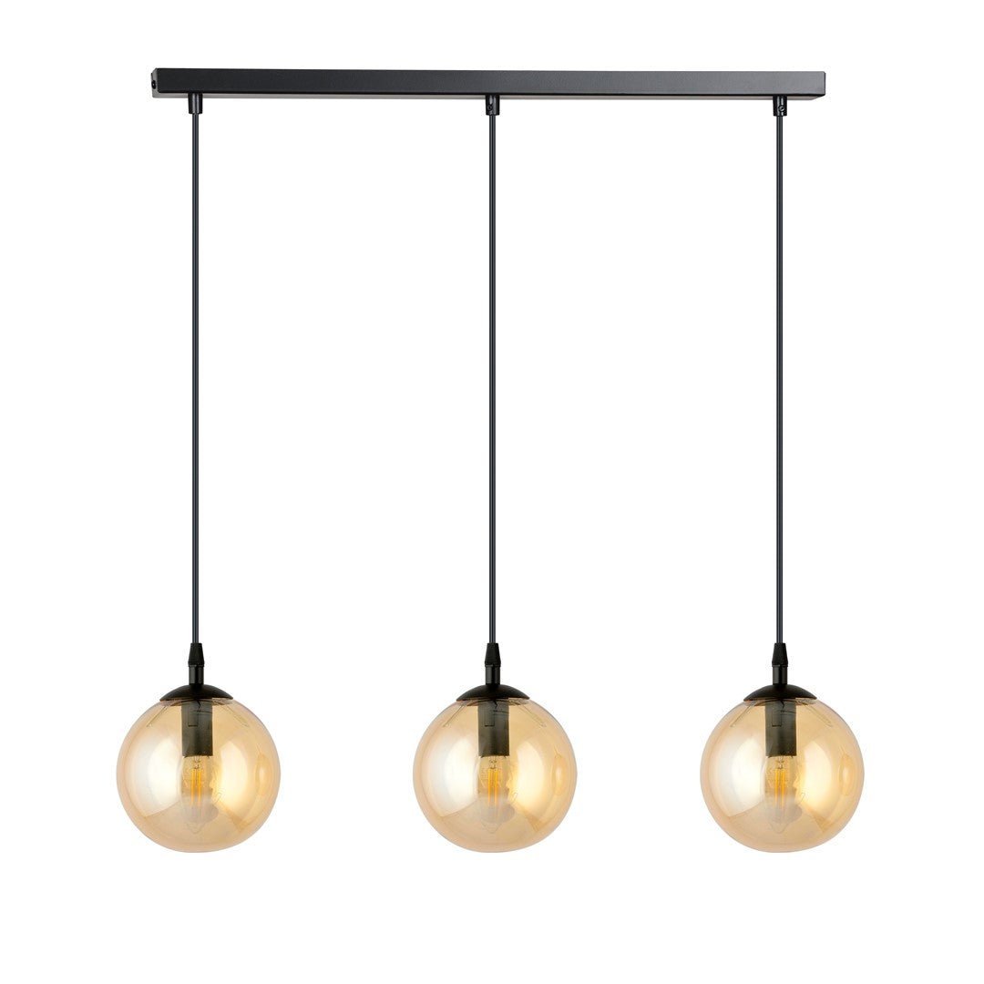 Lampa wisząca VEGAS 3 punkty światła E14 REGULOWANA klosz miodowy - LAITICA