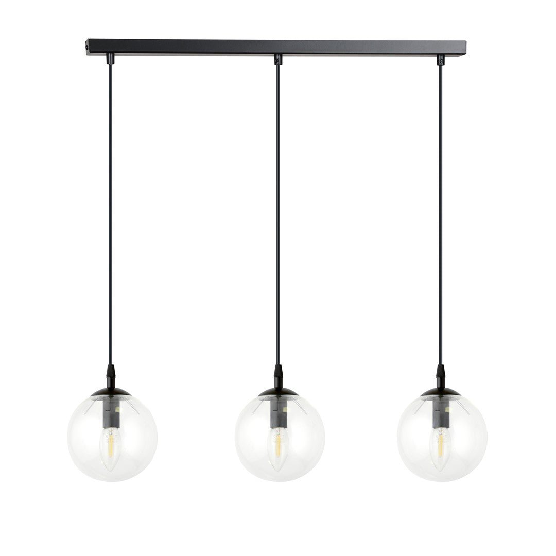 Lampa wisząca VEGAS 3 punkty światła E14 REGULOWANA klosz przeźroczysty - LAITICA