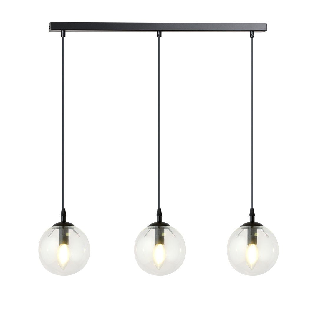 Lampa wisząca VEGAS 3 punkty światła E14 REGULOWANA klosz przeźroczysty - LAITICA