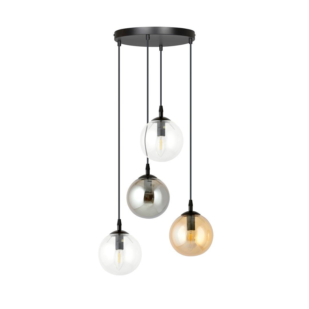 Lampa wisząca VEGAS zwis 4xE14 szklany klosz 3 KOLORY regulowana - LAITICA