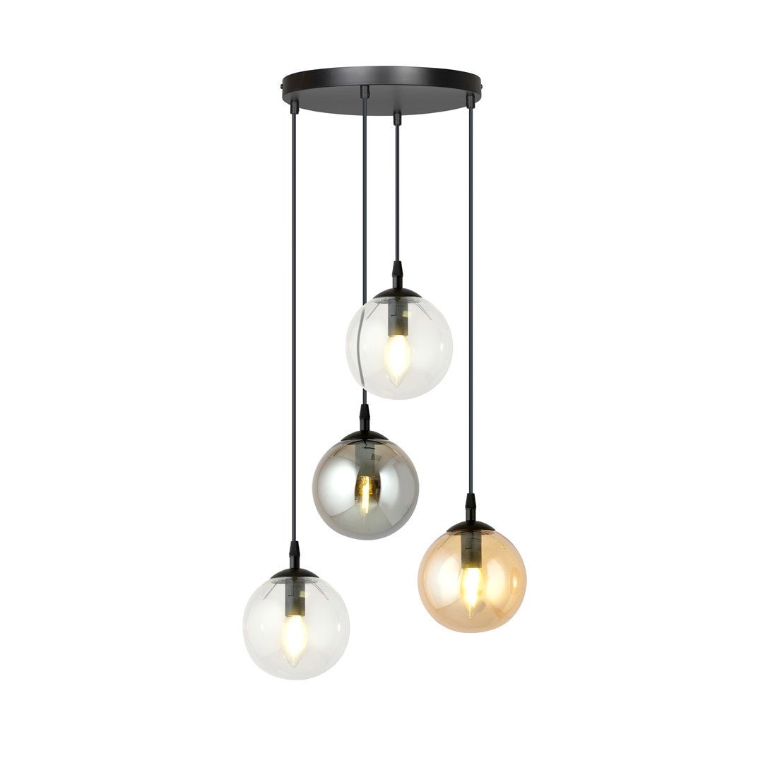 Lampa wisząca VEGAS zwis 4xE14 szklany klosz 3 KOLORY regulowana - LAITICA