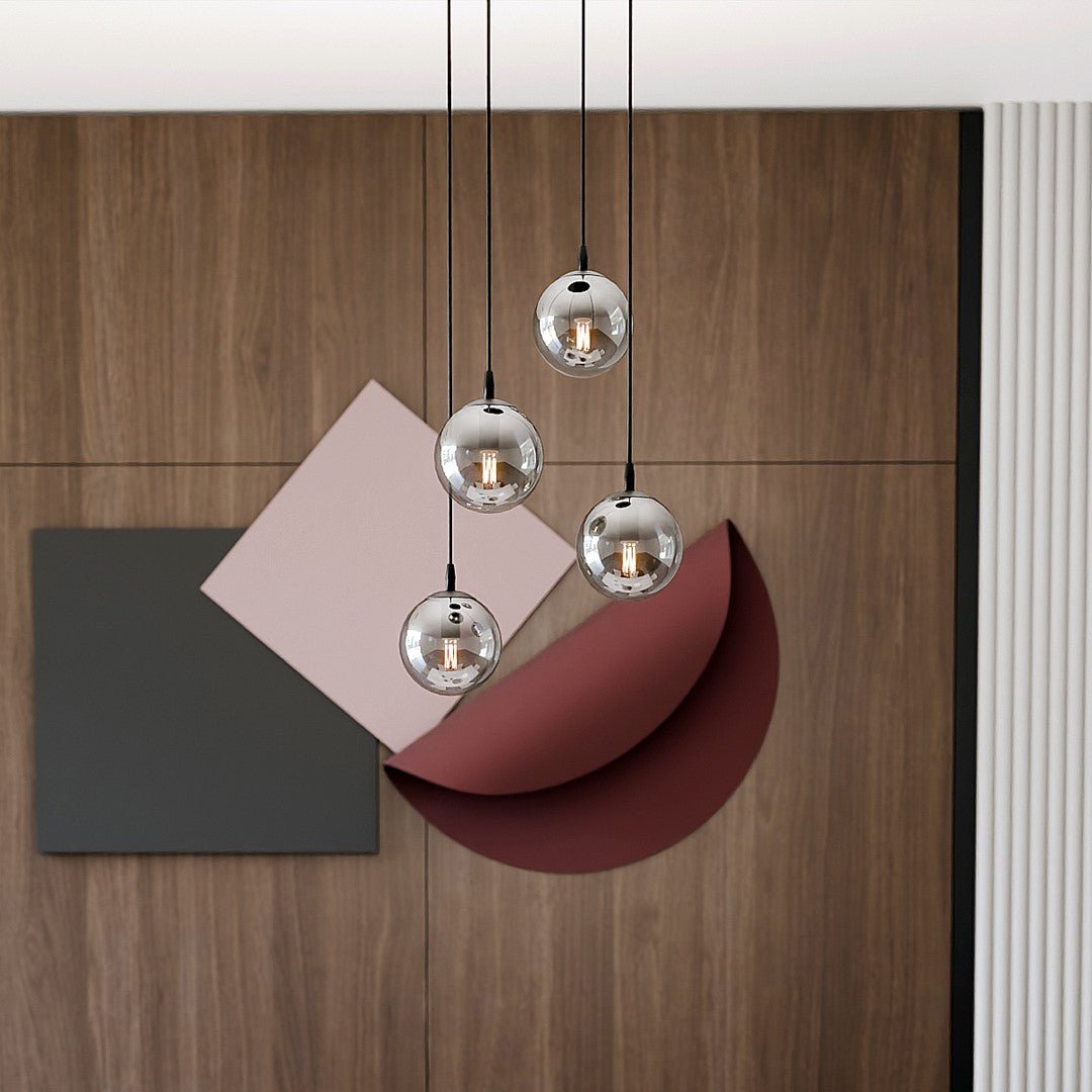 Lampa wisząca VEGAS zwis 4xE14 szklany klosz GRAFITOWY regulowana - LAITICA