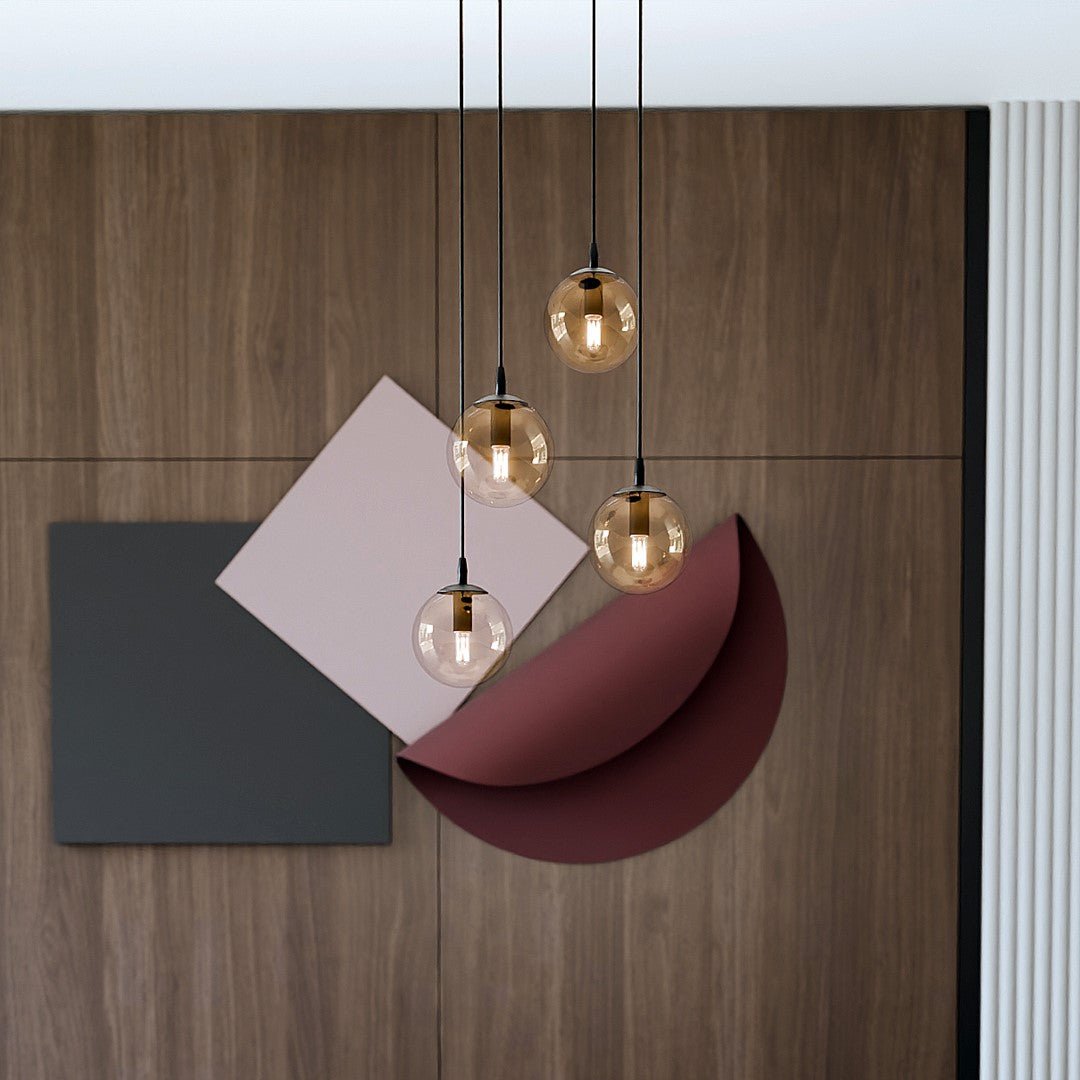 Lampa wisząca VEGAS zwis 4xE14 szklany klosz MIODOWY regulowana - LAITICA