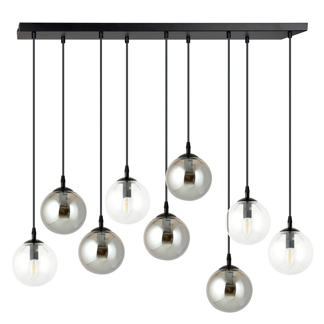 Lampa wisząca VEGAS zwis 9xE14 szklany klosz 2 KOLORY regulowana - LAITICA
