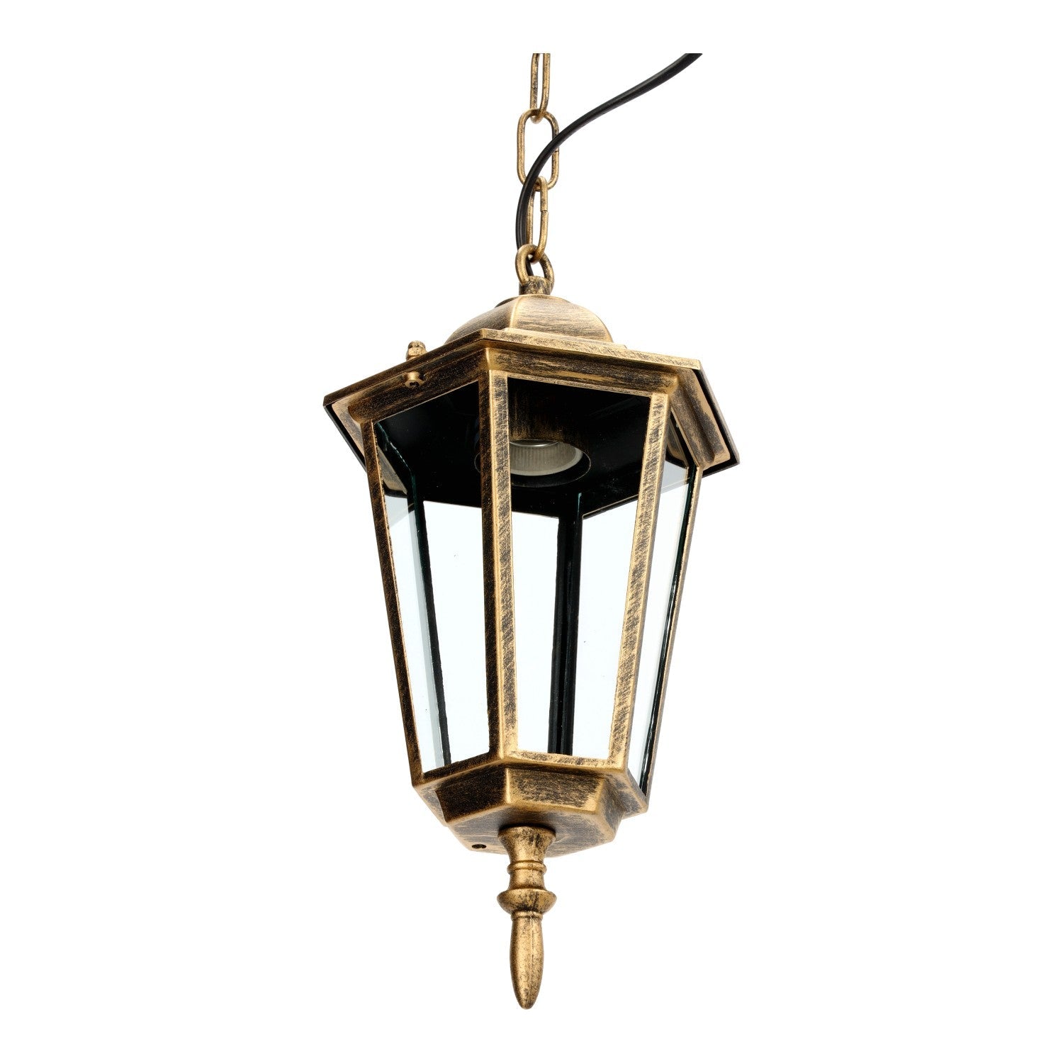 Lampa wisząca zewnętrzna ZŁOTA E27 latarnia IP54 ogrodowa ZWIS - LAITICA