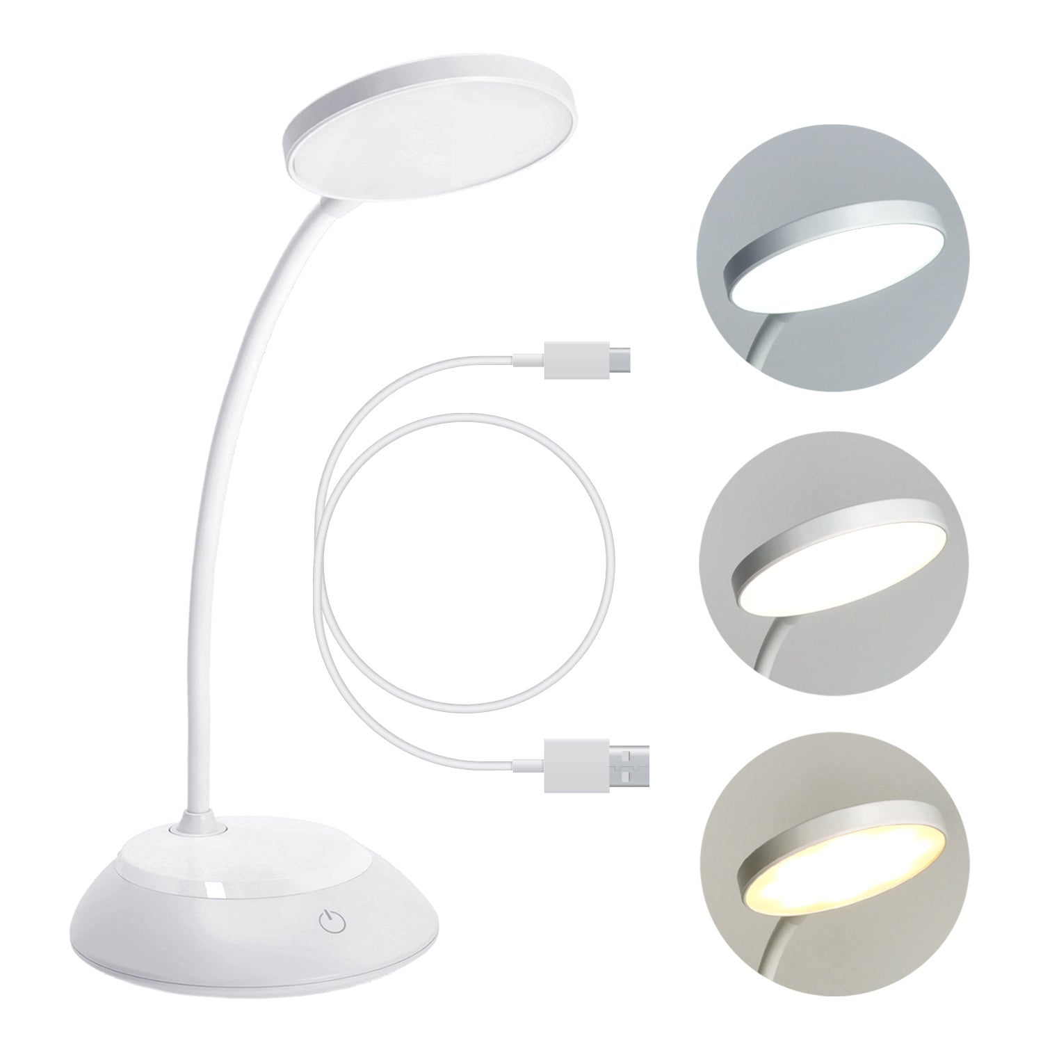 Lampka biurkowa 5W LED BIAŁA Przenośna USB Regulacja Barw Bezprzewodowa - LAITICA