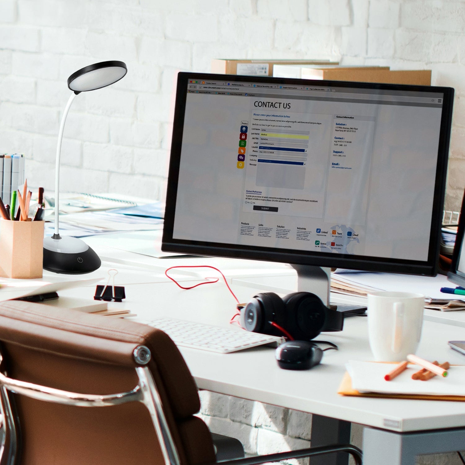 Lampka biurkowa 5W LED CZARNA Przenośna USB Regulacja Barw Bezprzewodowa - LAITICA