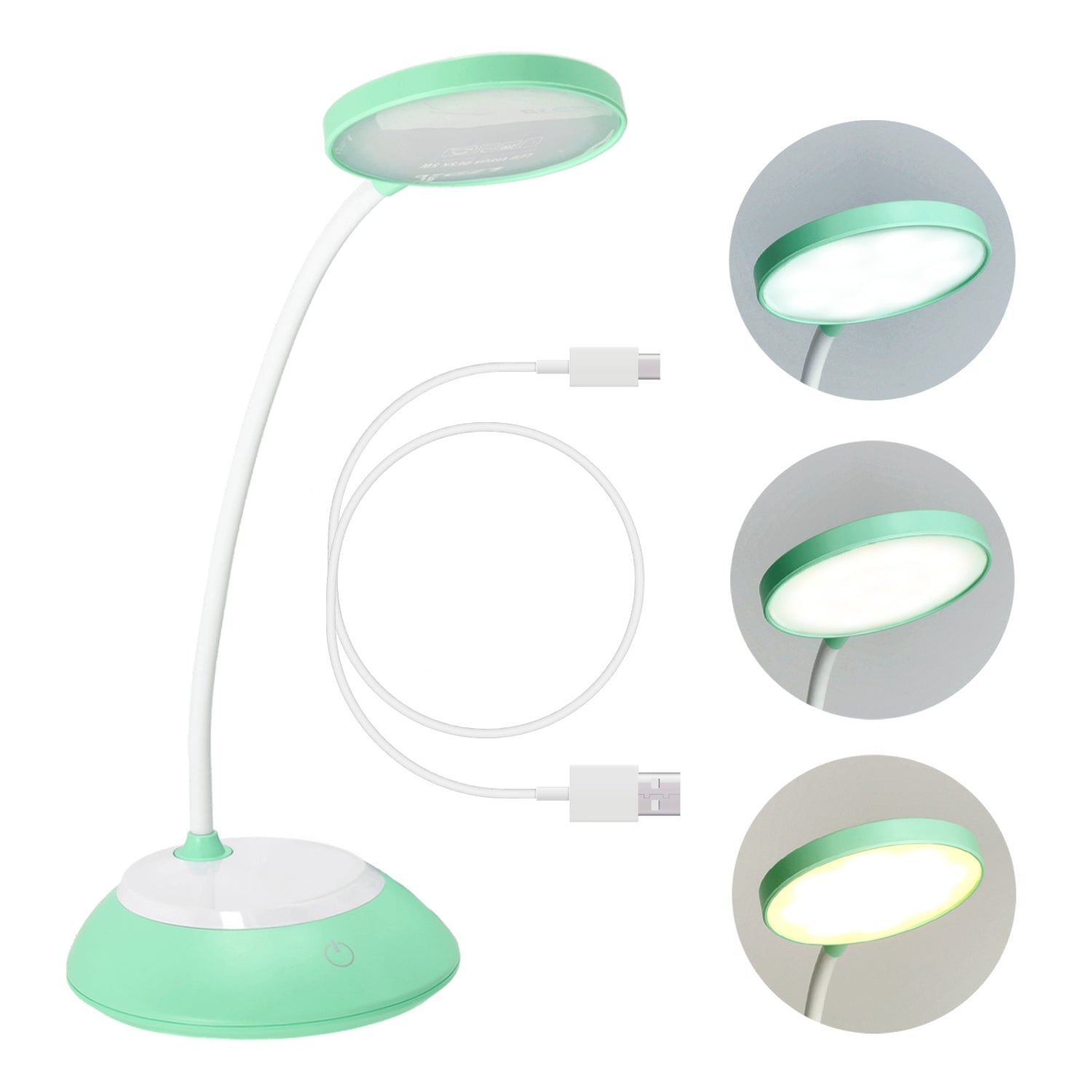 Lampka biurkowa 5W LED MIĘTOWA Przenośna USB Regulacja Barw Bezprzewodowa - LAITICA