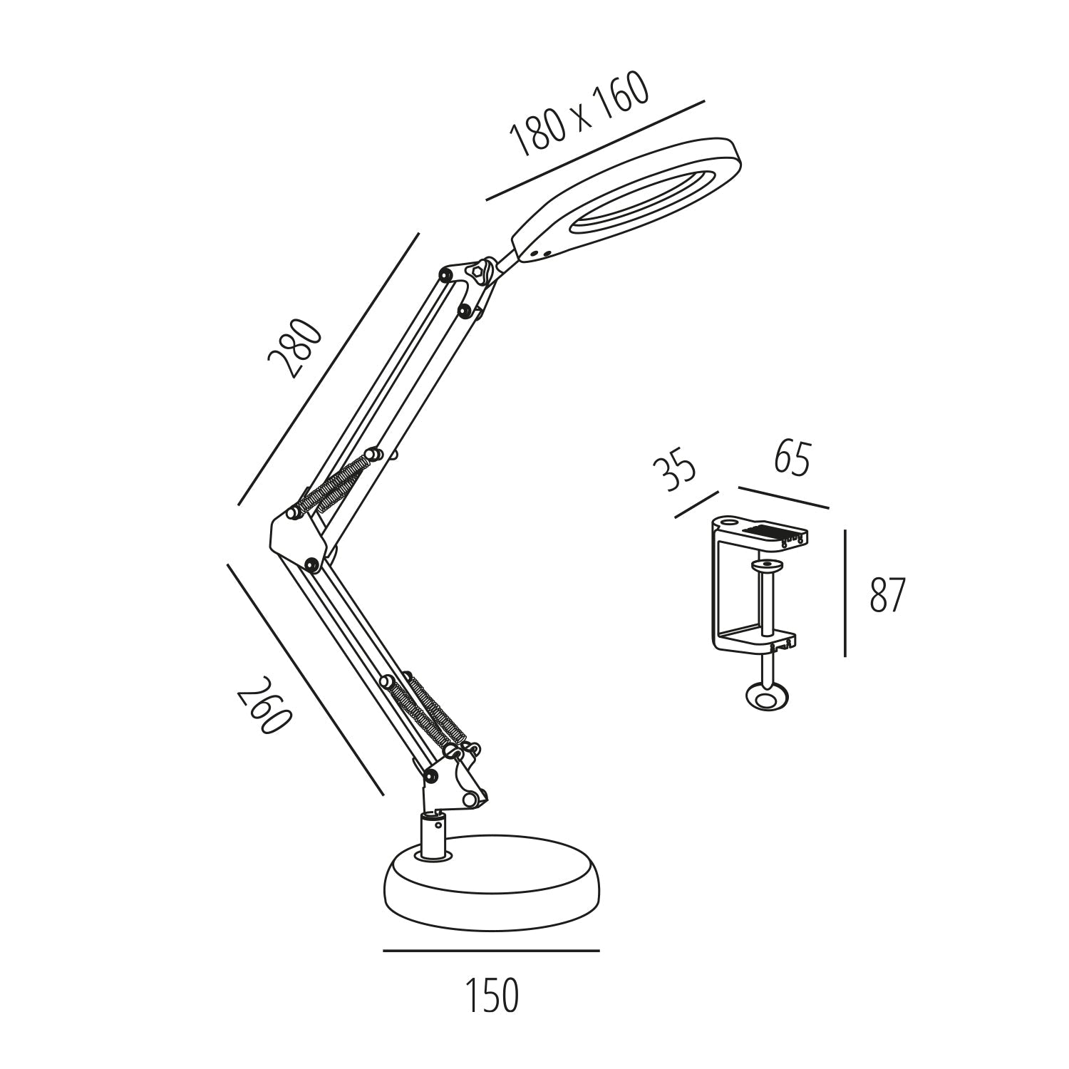 Lampka biurkowa LED 10W regulowana barwa światła 3CCT czarna lupa - LAITICA