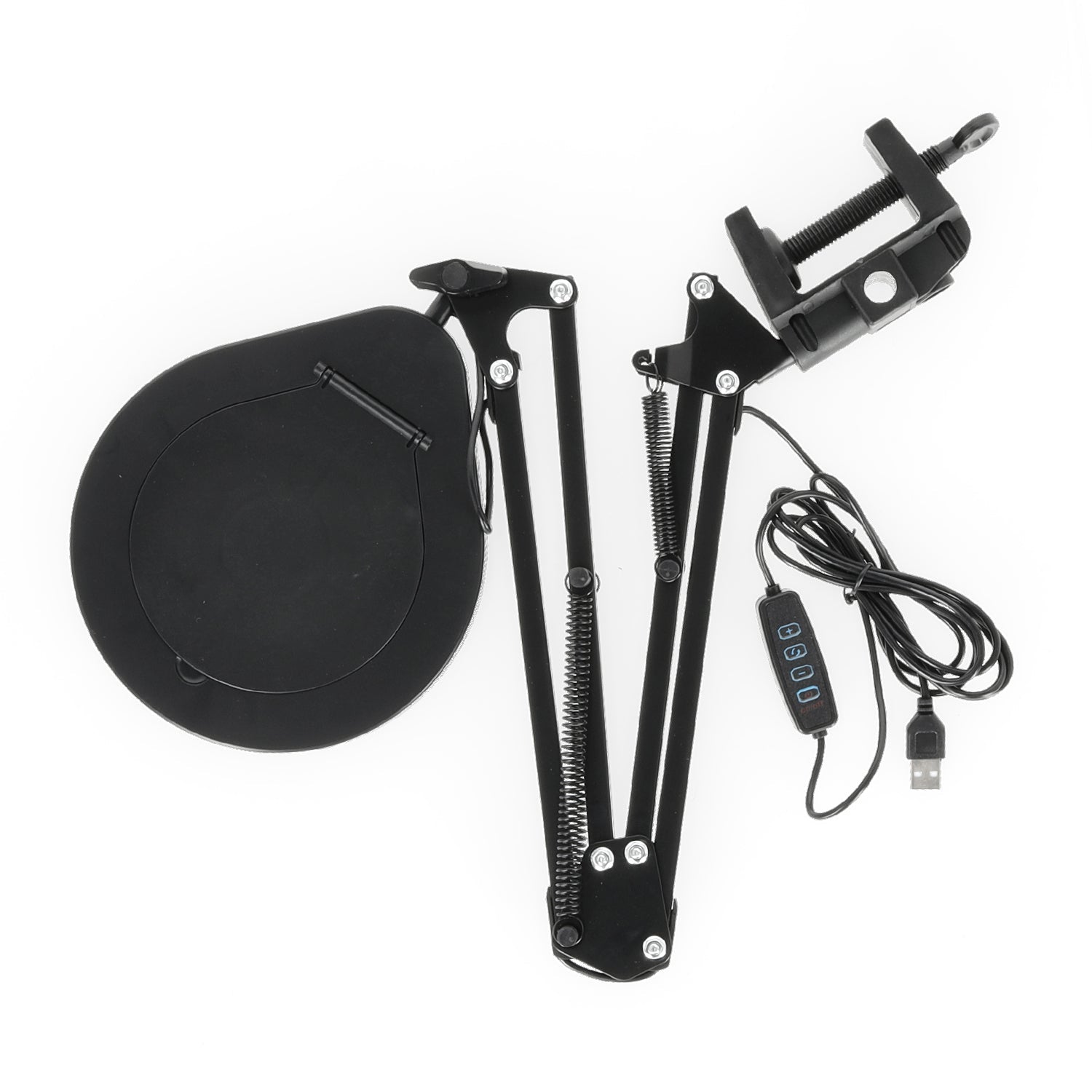 Lampka biurkowa LED 10W regulowana barwa światła 3CCT czarna lupa - LAITICA