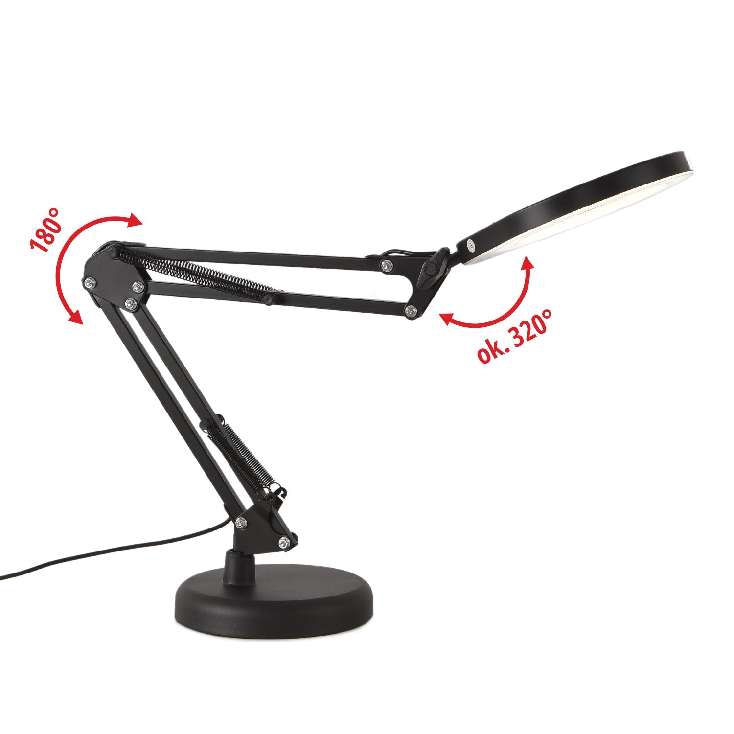 Lampka biurkowa LED 10W regulowana barwa światła 3CCT czarna lupa - LAITICA