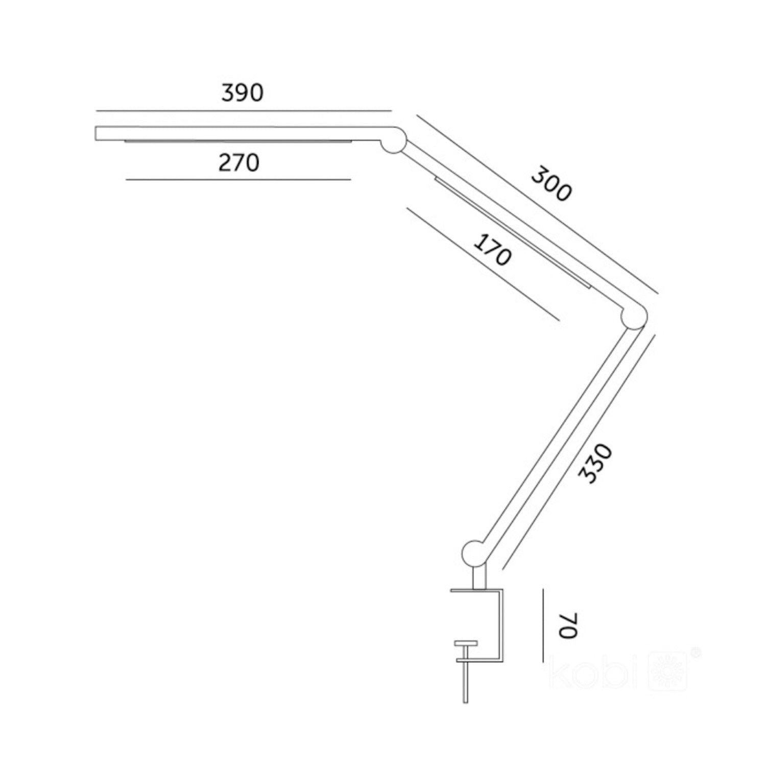 Lampka biurkowa LED 20W przykręcana kreślarska regulowana 3 barwy światła CCT ściemniacz - LAITICA