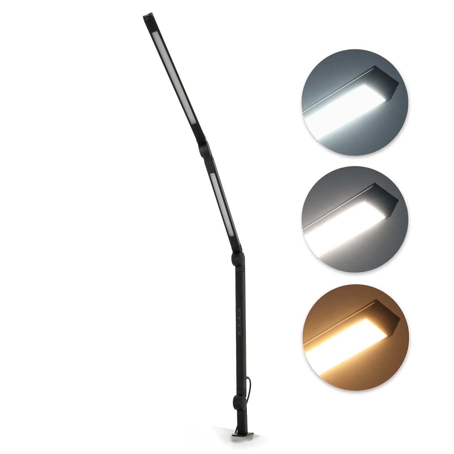 Lampka biurkowa LED 20W przykręcana kreślarska regulowana 3 barwy światła CCT ściemniacz - LAITICA