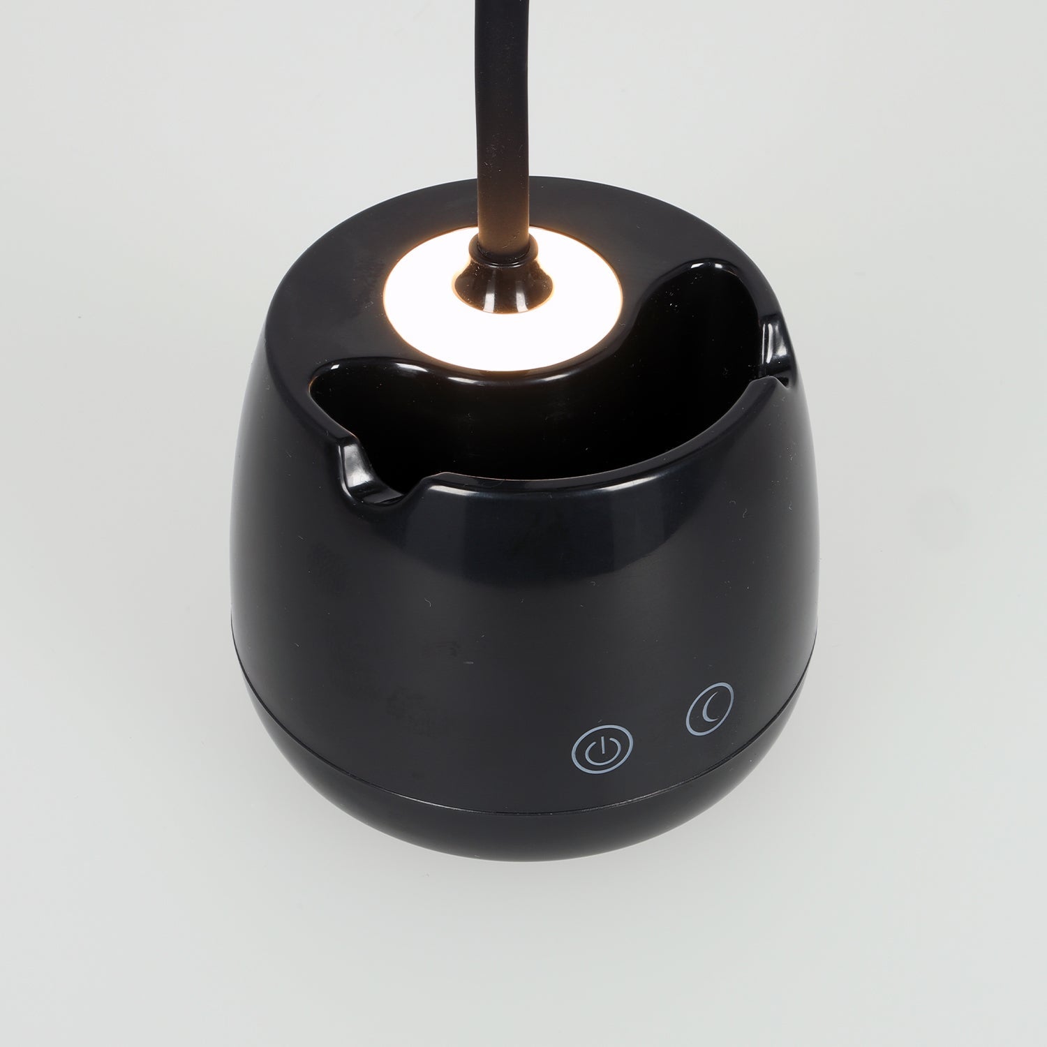 Lampka biurkowa LED 5W USB akumulatorowa organizer 2 barwy światła ściemniacz czarna - LAITICA