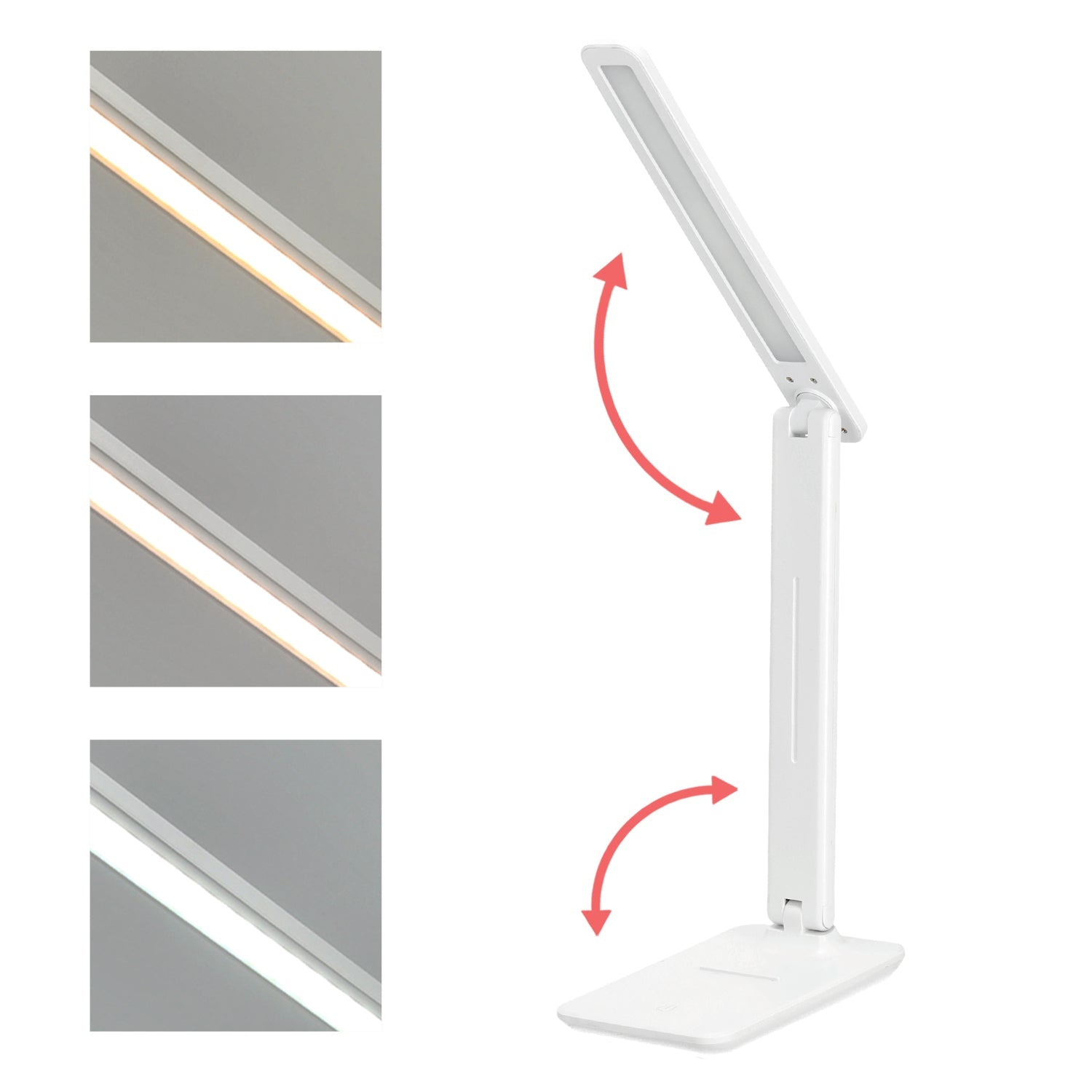 Lampka biurkowa LED 7W biała 3 barwy światła 3CCT ściemniacz regulowana z uchwytem na telefon - LAITICA