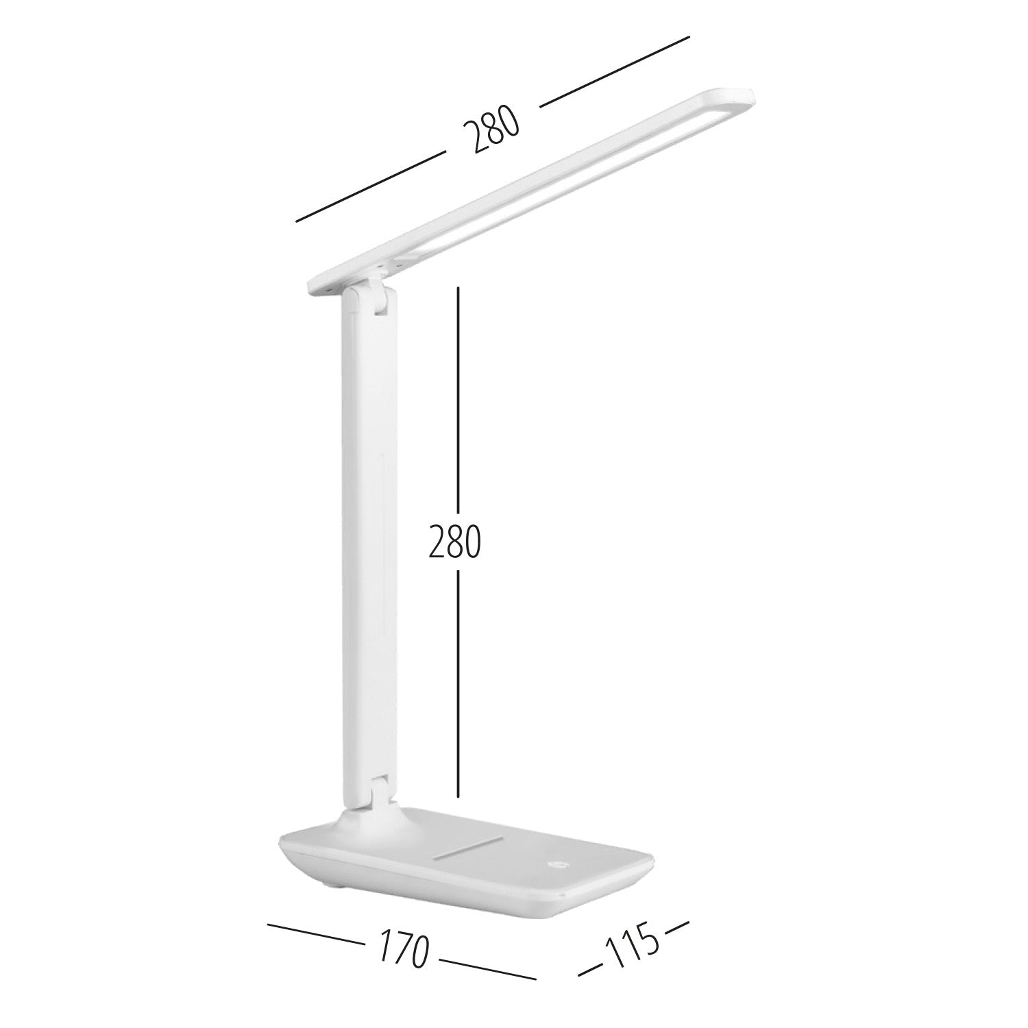 Lampka biurkowa LED 7W biała 3 barwy światła 3CCT ściemniacz regulowana z uchwytem na telefon - LAITICA