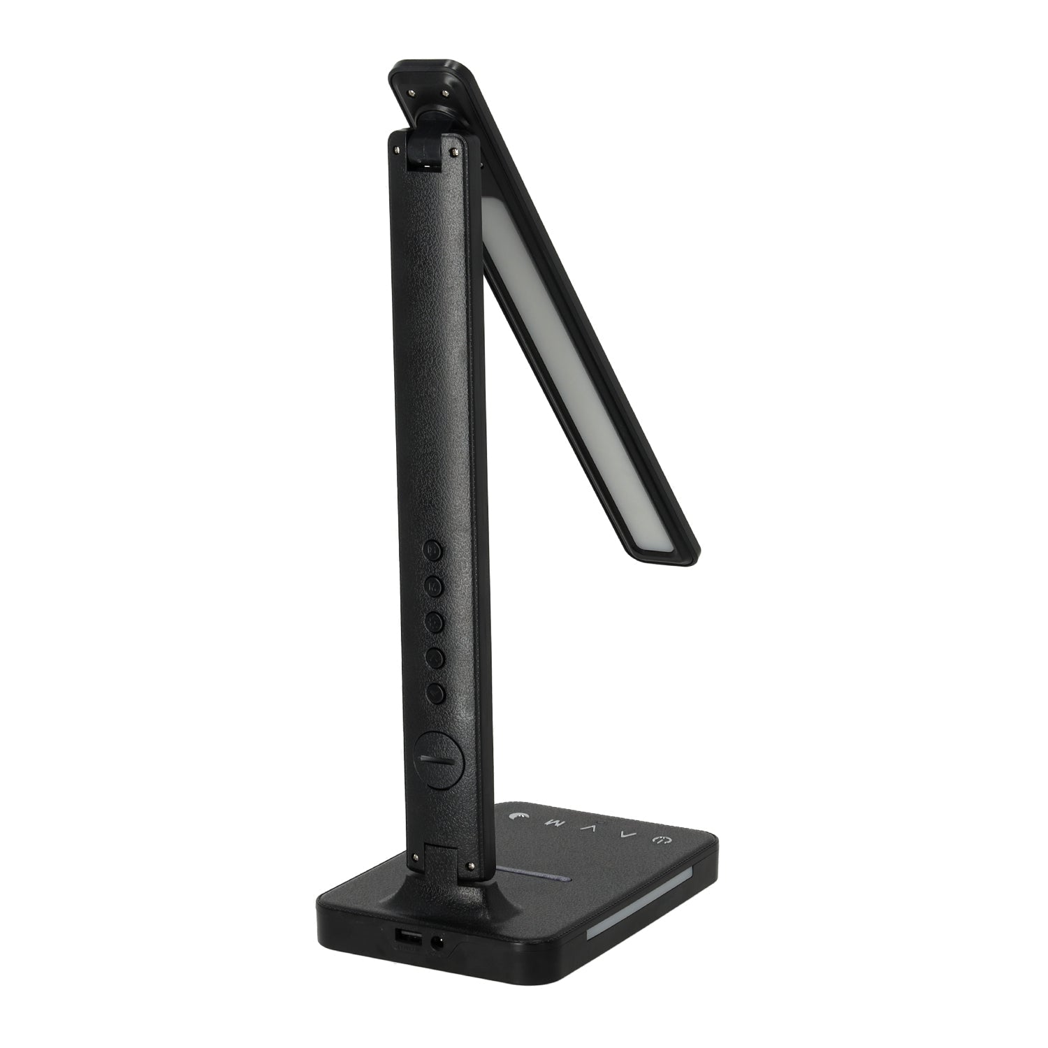 Lampka Biurkowa LED 7W CZARNA Wyświetlacz Ładowarka Indukcyjna Q1 Alarm USB - LAITICA