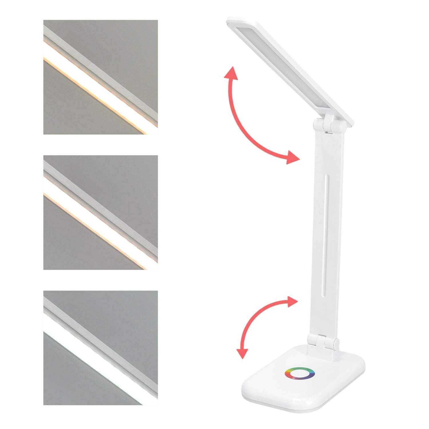 Lampka biurkowa LED 7W RGB USB 3 barwy światła 3CCT ściemniacz regulowana z podświetleniem nocnym - LAITICA