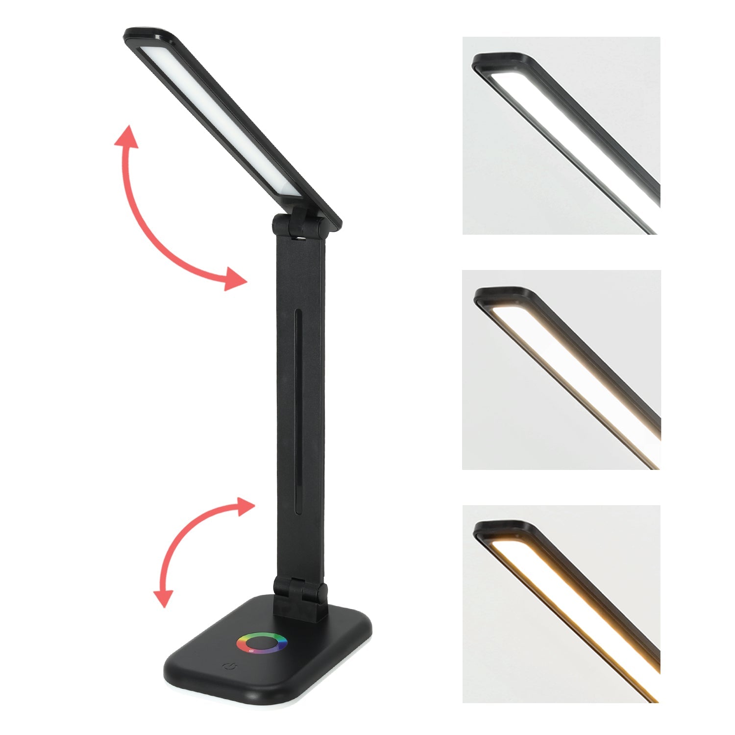 Lampka biurkowa LED 7W RGB USB 3 barwy światła 3CCT ściemniana z podświetleniem nocnym - LAITICA