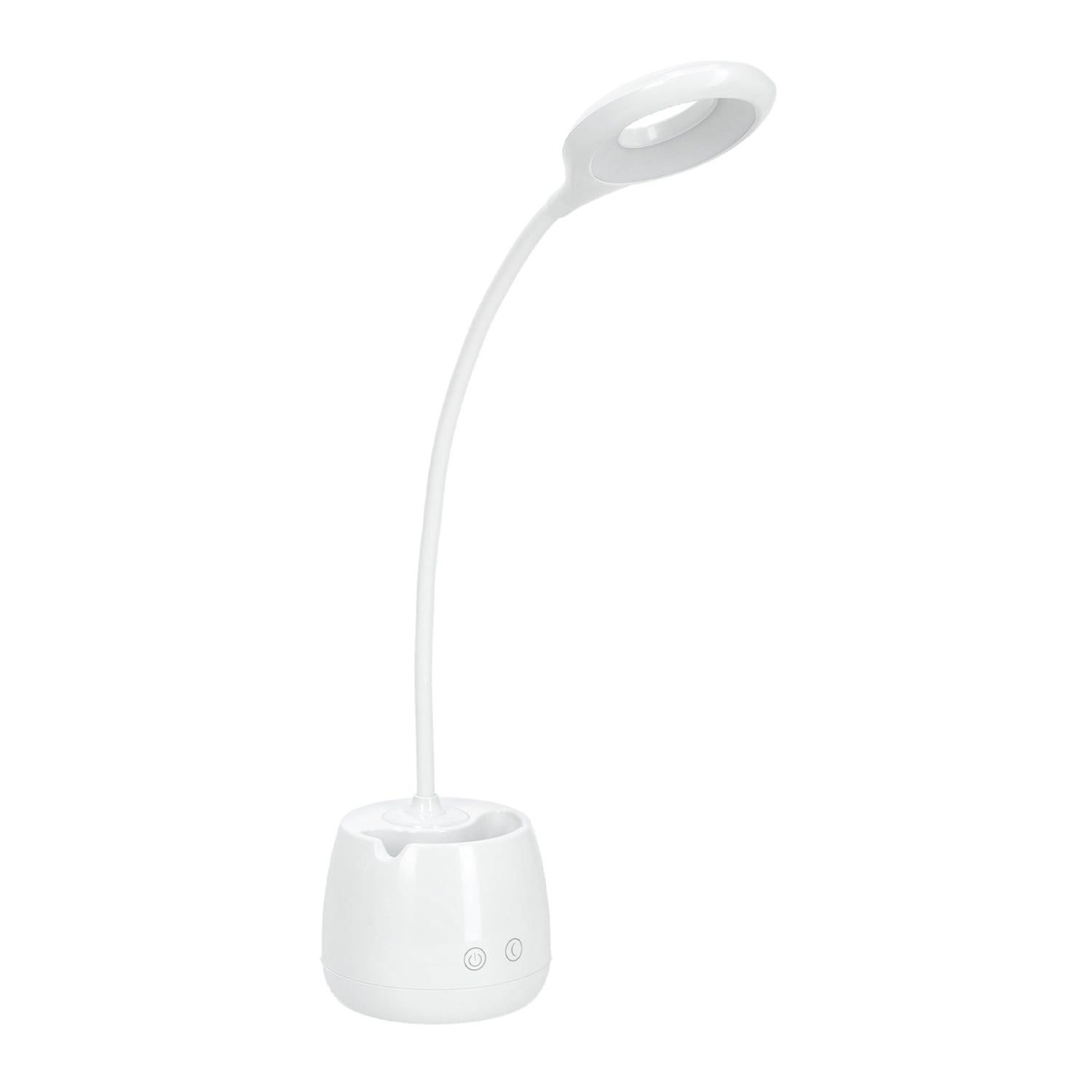 Lampka biurkowa LED akumulatorowa 5W USB z organizerem 2 barwy światła szkolna - LAITICA