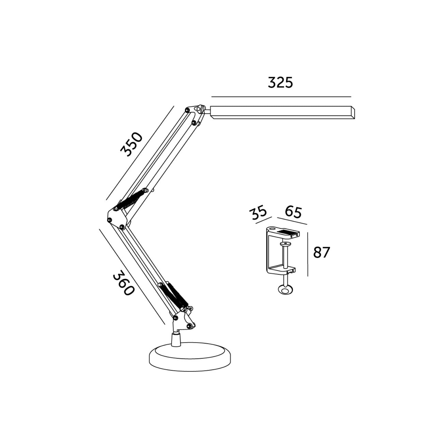 Lampka Biurkowa Regulowana 14W Czarna Kreślarska 2w1 Regulacja Barwy USB - A - LAITICA