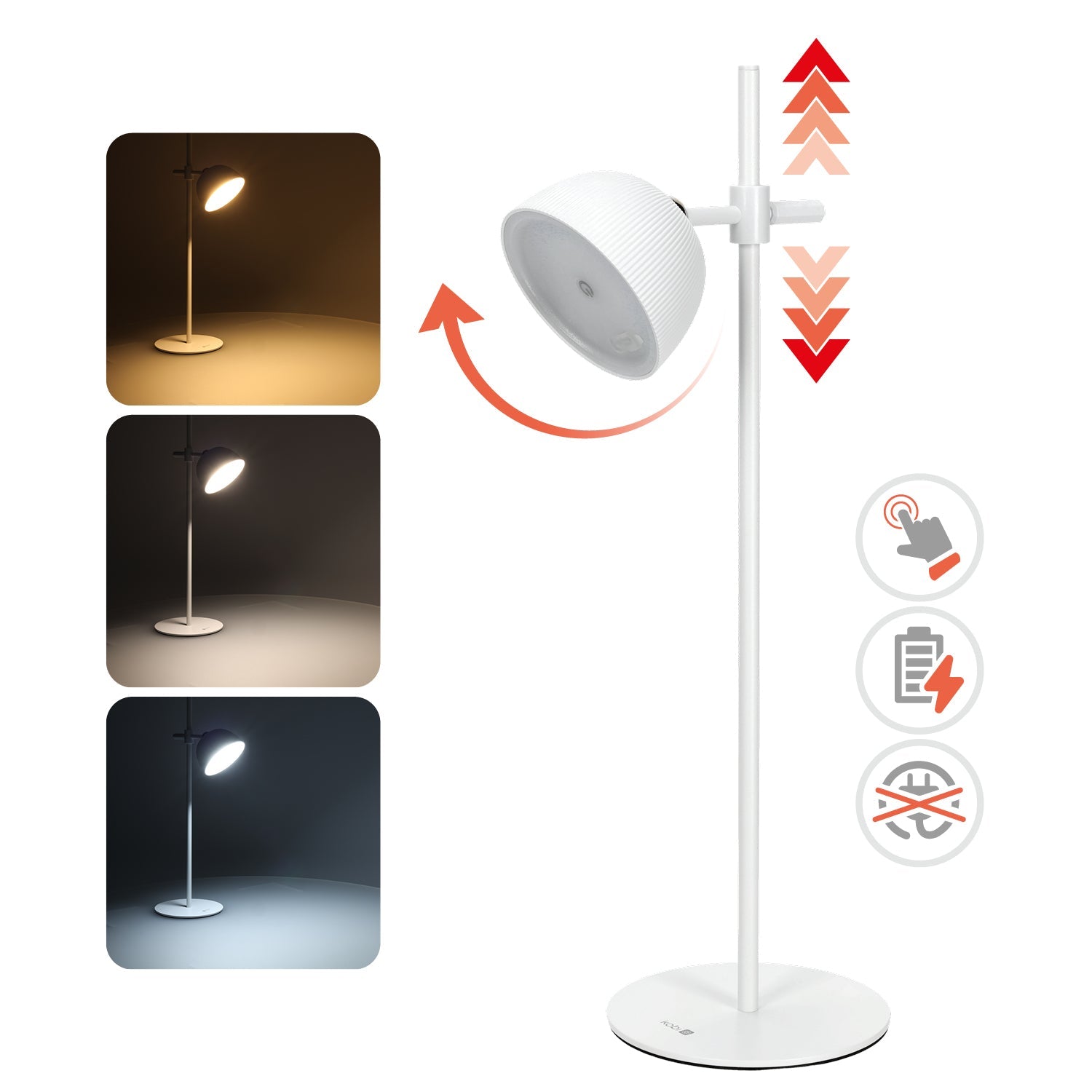 Lampka LED 3,5W FLORENCE regulacja barwy światła BIAŁA 4w1 ładowanie USB - LAITICA