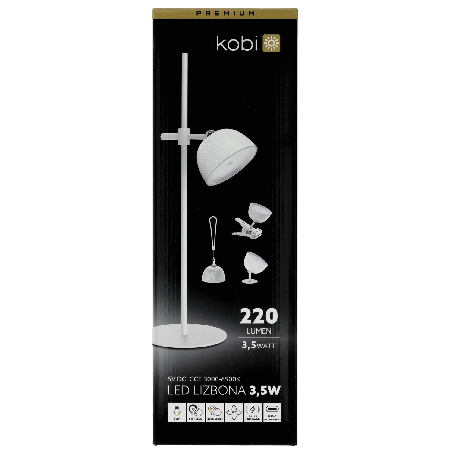 Lampka LED 3,5W FLORENCE regulacja barwy światła BIAŁA 4w1 ładowanie USB - LAITICA