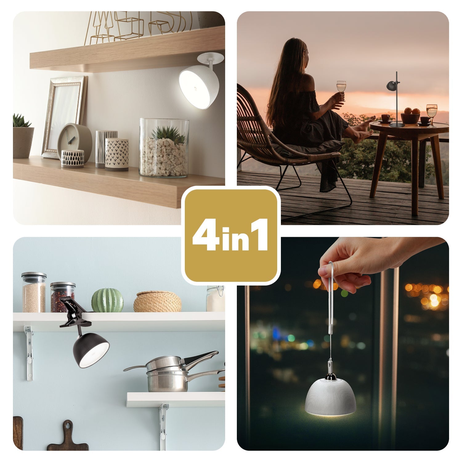 Lampka LED FLORENCE 3,5W regulacja barwy światła CZARNA 4w1 ładowanie USB - LAITICA